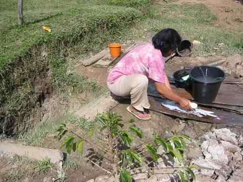 Waschen am Erdloch Waschen am Erdloch